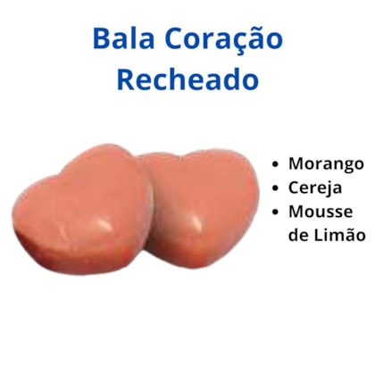 Bala Coração Recheado Embalagem Personalizada