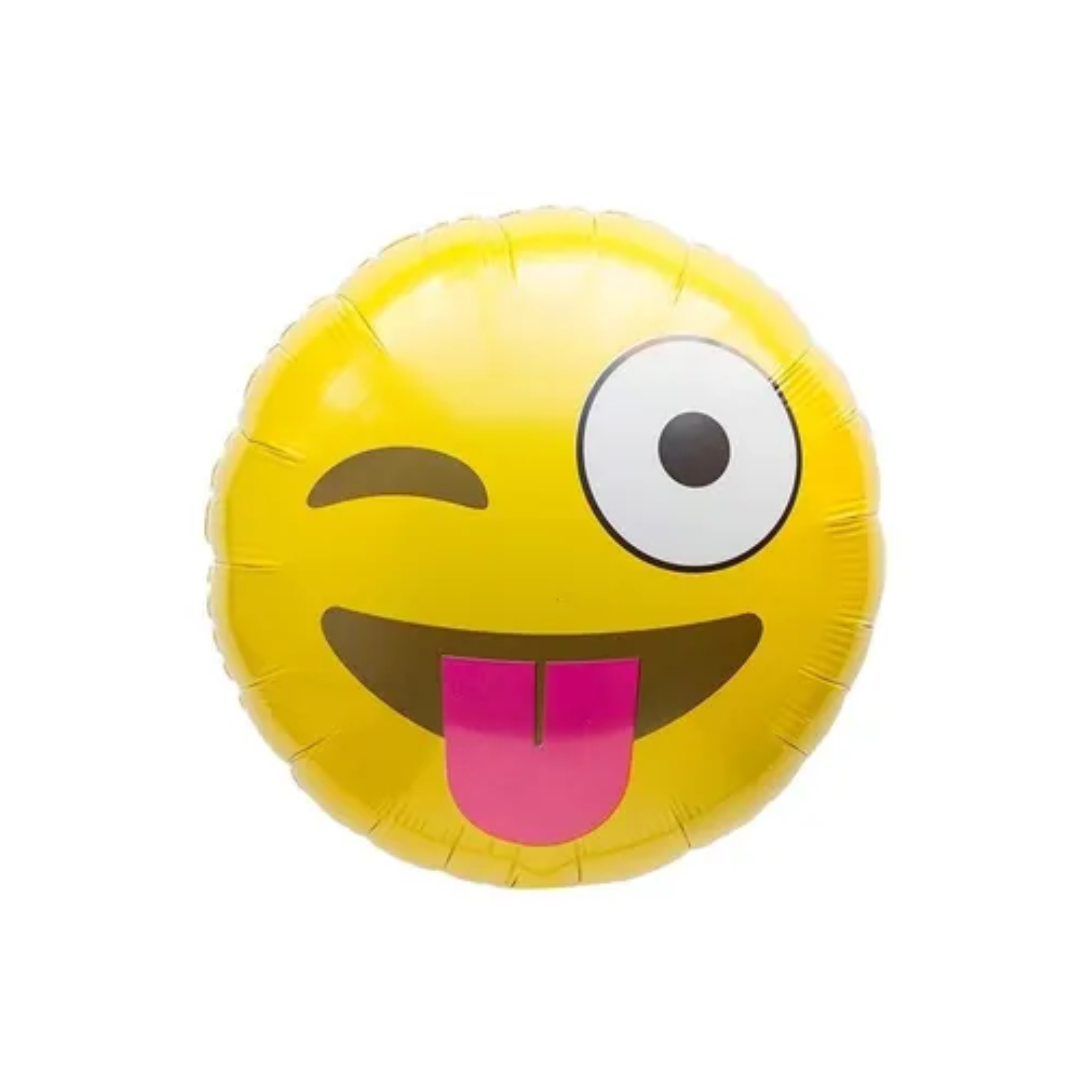 Balão Metalizado Emoji Linguinha 45 cm
