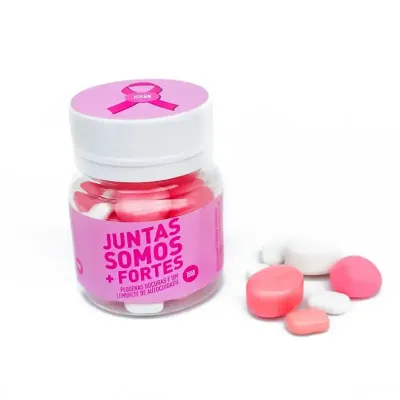 Balas Personalizadas em Frasco Outubro Rosa 50g