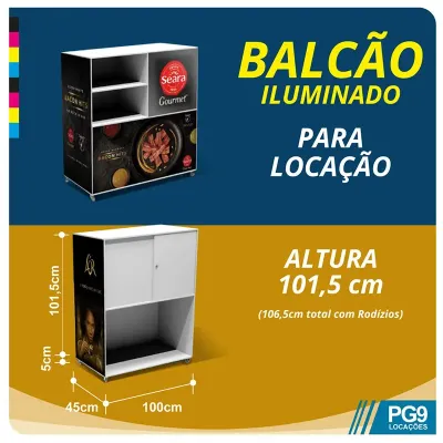 Balcão Expositor para Demonstração, Degustação e Distribuição de Amostras