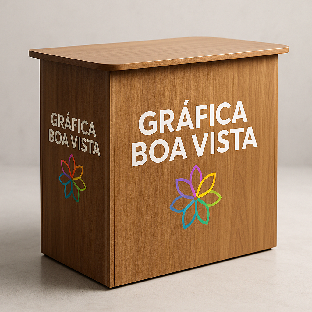 Balcão Promocional em MDF Pequeno SEM IMPRESSÃO (L) 48cm x (P) 30cm x (A) 90cm