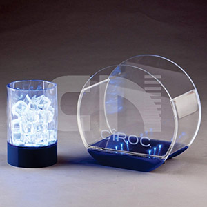 Balde e porta garrafa iluminado em cristal