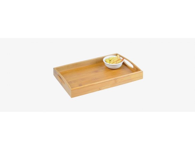 Bandeja Para Servir Em Bambu - 35 Cm