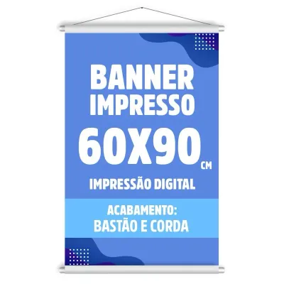 Banner Personalizado 90x60cm em Lona 440g