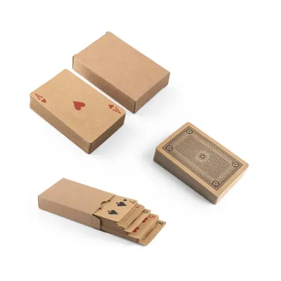 Baralho com 54 cartas clássicas em papel kraft