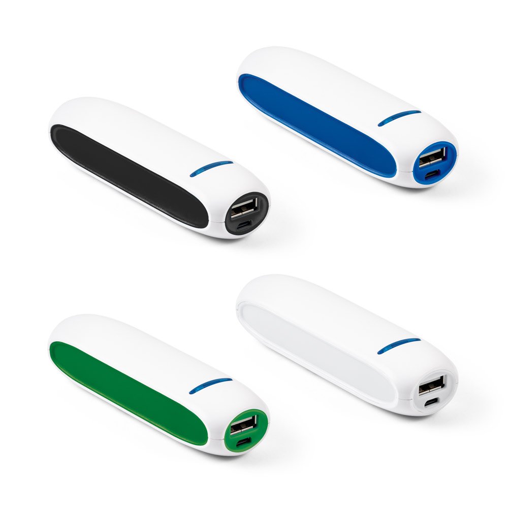 Bateria portátil em ABS e bateria de lítio com capacidade de 1'500 mAh -