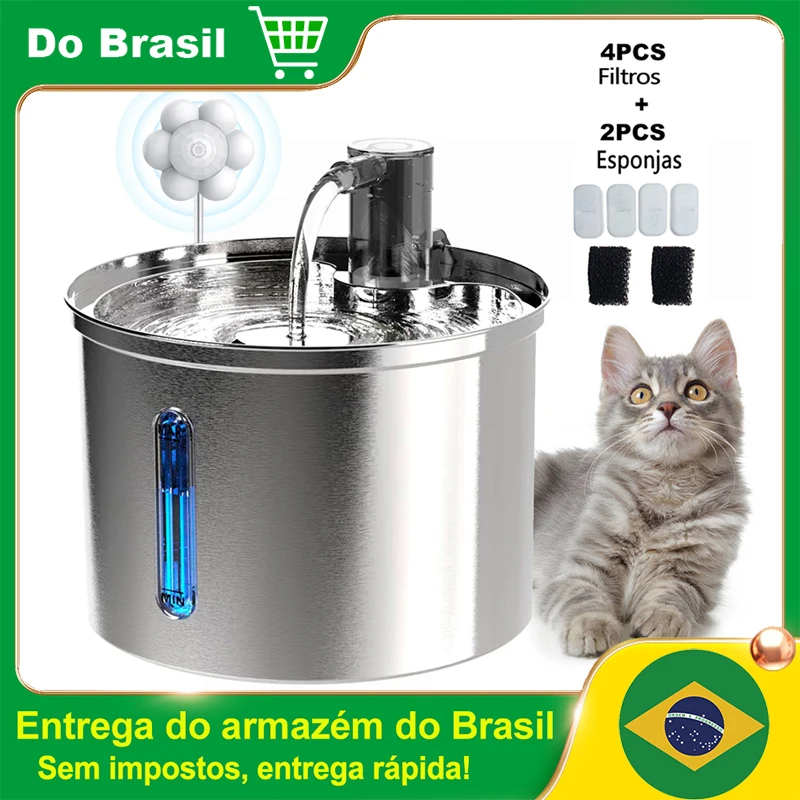 Bebedouro Automático de Aço Inoxidável para Gatos e Cães - Acessórios Ideais para Animais de Estimação