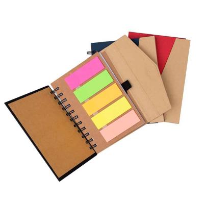 Bloco de anotação ecológico com sticky notes e suporte para caneta