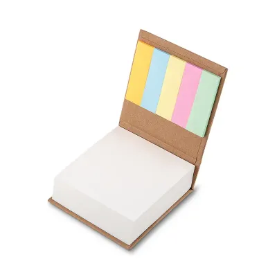 Bloco de Anotacao em Papel Kraft Com Adesivos