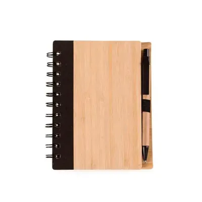Bloco de Anotacoes Bambu Com Caneta