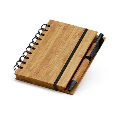 Bloco de Anotacoes Bambu Com Caneta Esferografica