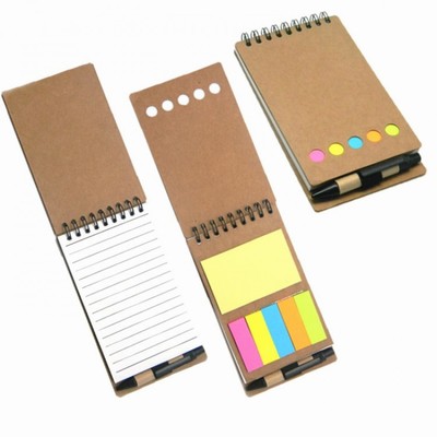 Bloco de Anotações com Post It e Mini Caneta