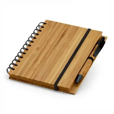 Bloco de Anotacoes em Bambu Com Caneta