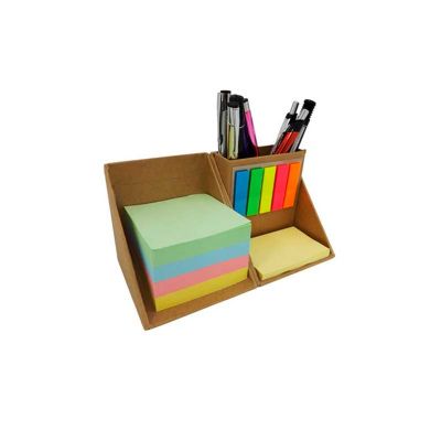 Bloco de Anotacoes Personalizado Ecologico Com Sticky Notes Marcadores de Pagina Coloridos e Porta