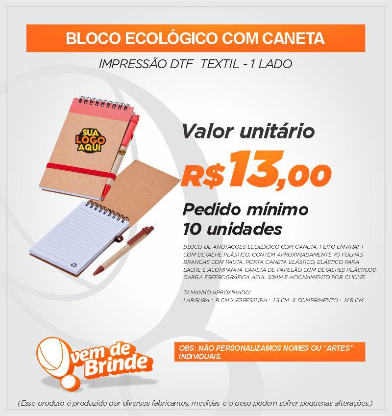 Bloco Ecológico com Caneta