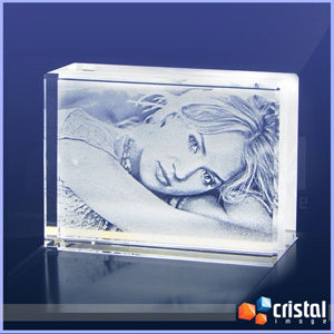 Bloco em cristal promocional