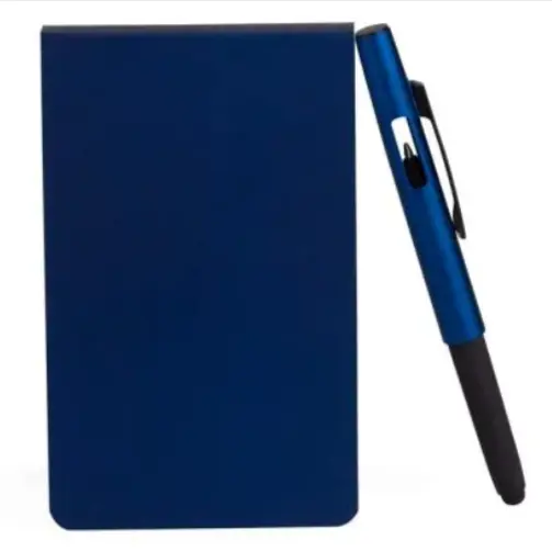 Bloco para Anotações Azul 100 Folhas com Caneta Personalizada Mod.2