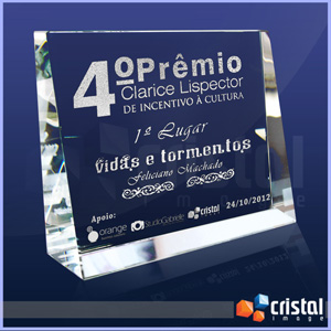 Bloco / Placa Personalizado em Cristal 100% transparente