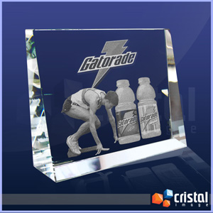 Bloco Placa Personalizado em Cristal 100 Transparente Com Gravacao a Laser 2d ou 3d no Interior