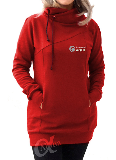 Blusa de moletom feminina modelo Oversized personalizada com marca da sua empresa - kit 10 pçs