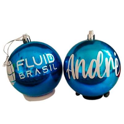 Bola de natal com nome - azul