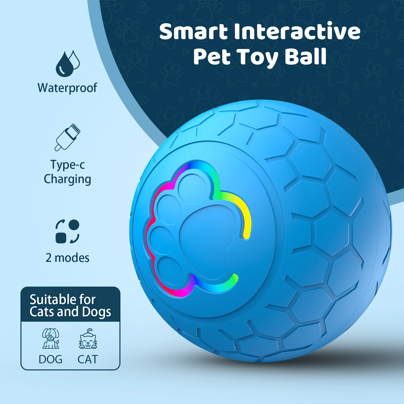 Bola Interativa para Cães com Design Dual Mode e Gatilho Radar - Brinquedo Durável e Seguro com Proteção IP54
