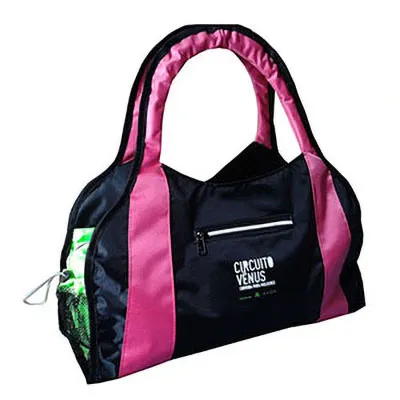 Bolsa de academia em diversos nylons e bolso frontal e lateral em tela
