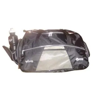 Bolsa de academia em poliester 600 com alça de mão e de ombro.