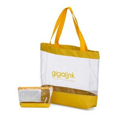 Bolsa de praia com necessaire Laranja