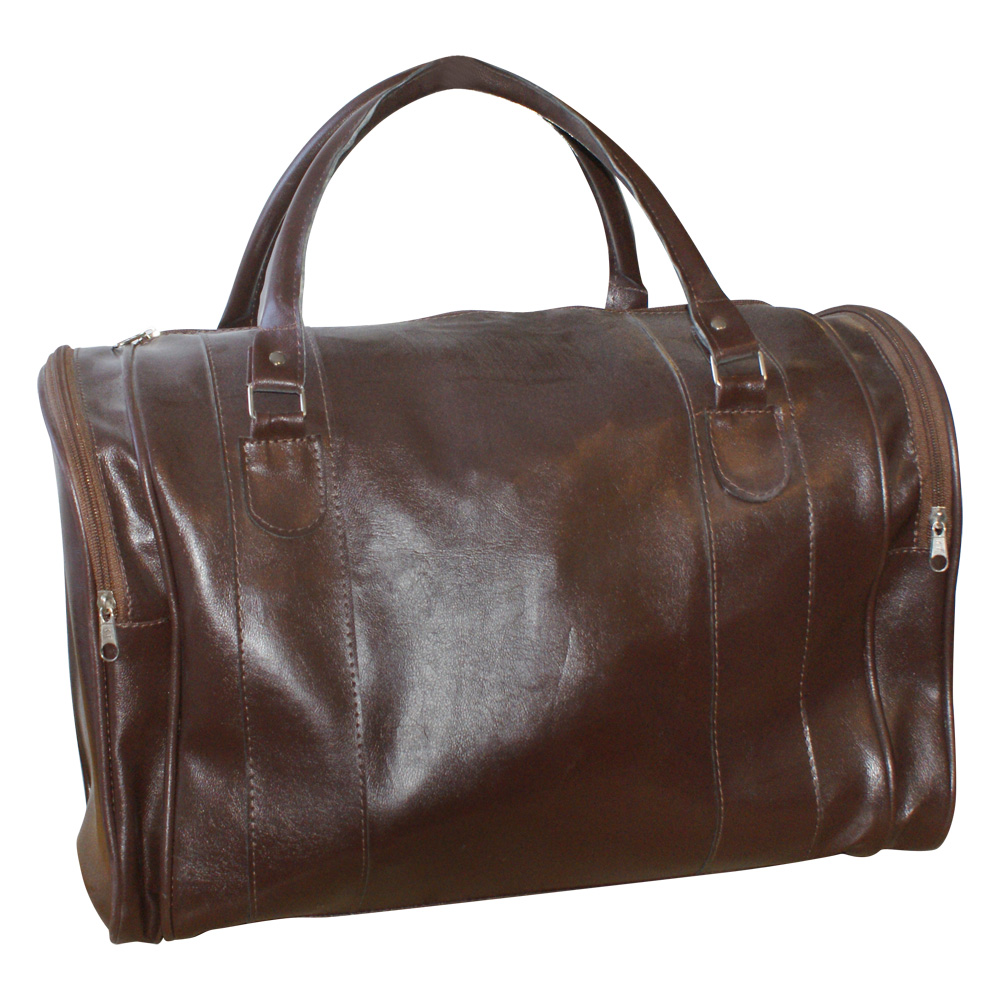 Bolsa de Viagem em Couro Sintético, com Bolsos Laterais