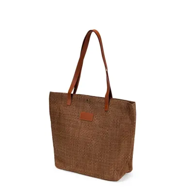 Bolsa Palha Trançada Marrom