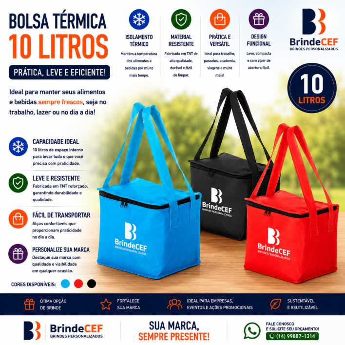 Bolsa Térmica 10 Litros Personalizada pára Brindes