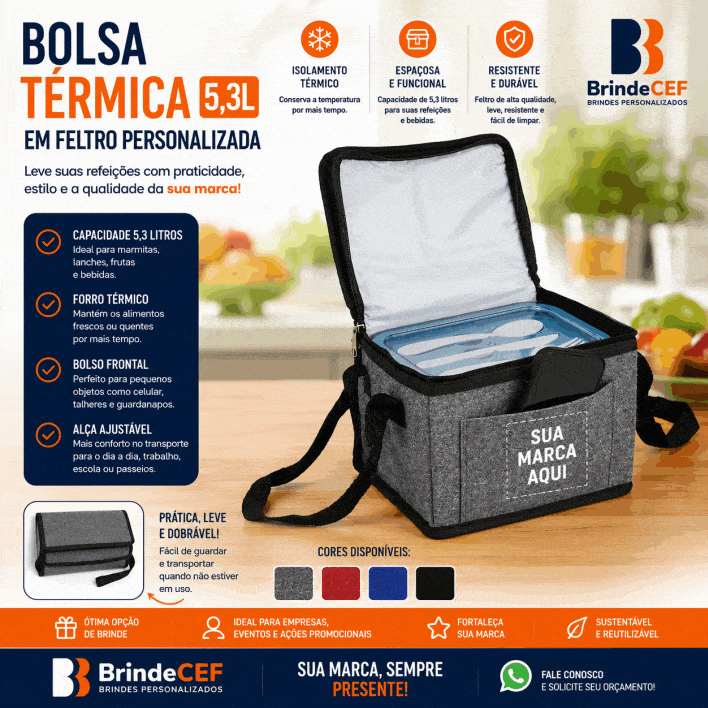 Bolsa Térmica 5,3 litros personalizada para Brindes