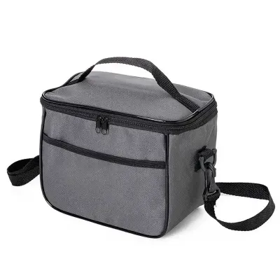 Bolsa Térmica 6 Litros preto e cinza frente