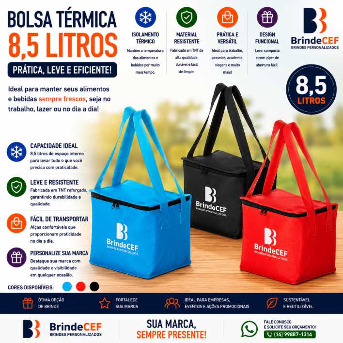 Bolsa Térmica 8,5 Litros Personalizada: Estilo e Praticidade