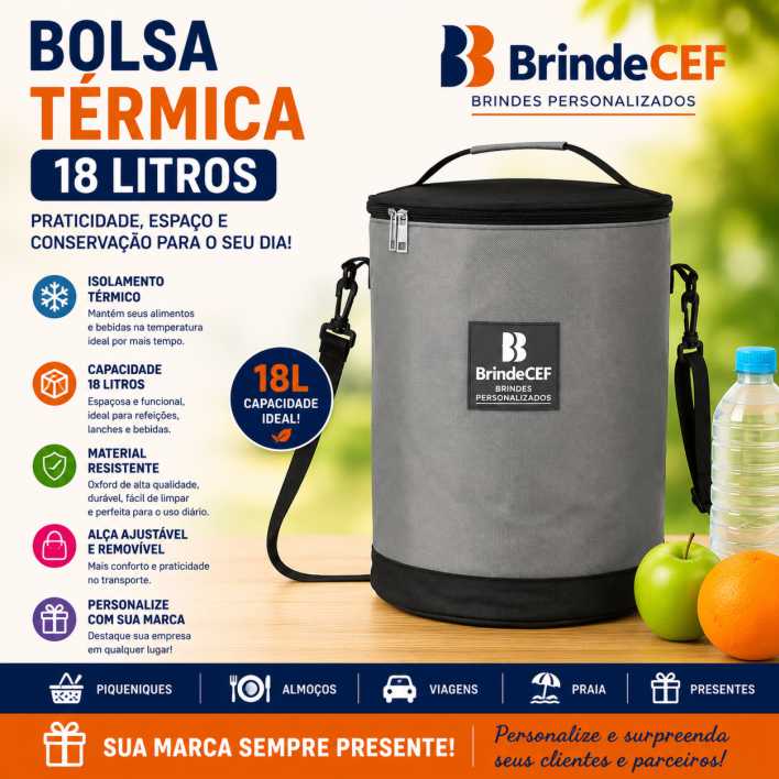 Bolsa Térmica Cilíndrica 18 Litros Personalizada de Oxford