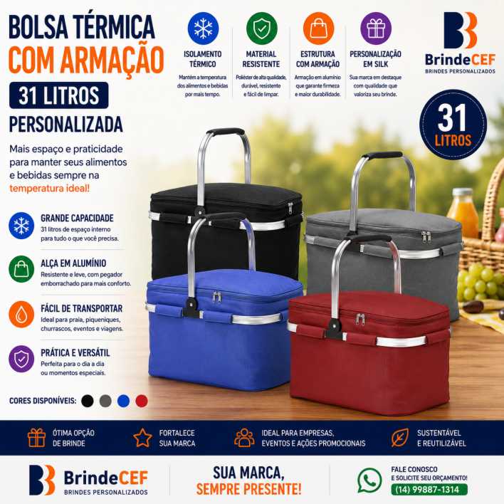 Bolsa Térmica com Armação 31 Lt Personalizada