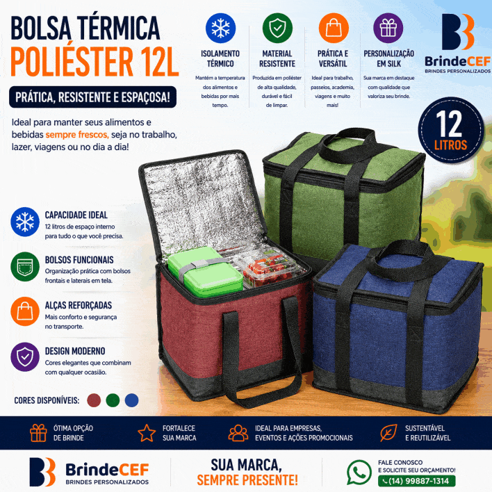 Bolsa Térmica de Poliéster 12Li Personalizada:
