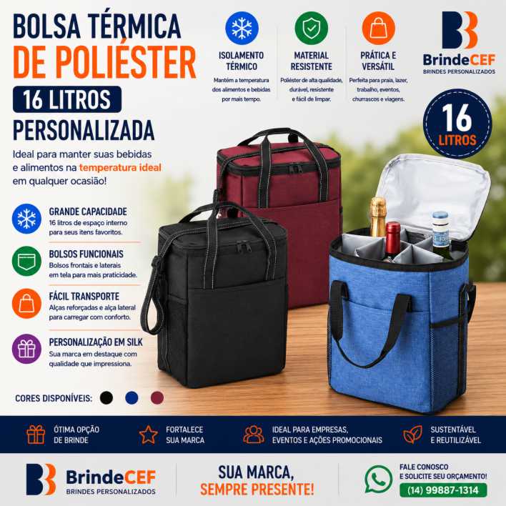 Bolsa Térmica de Poliéster de 16 L  Personalizada
