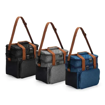 Bolsa térmica dupla em poliéster resistente à água