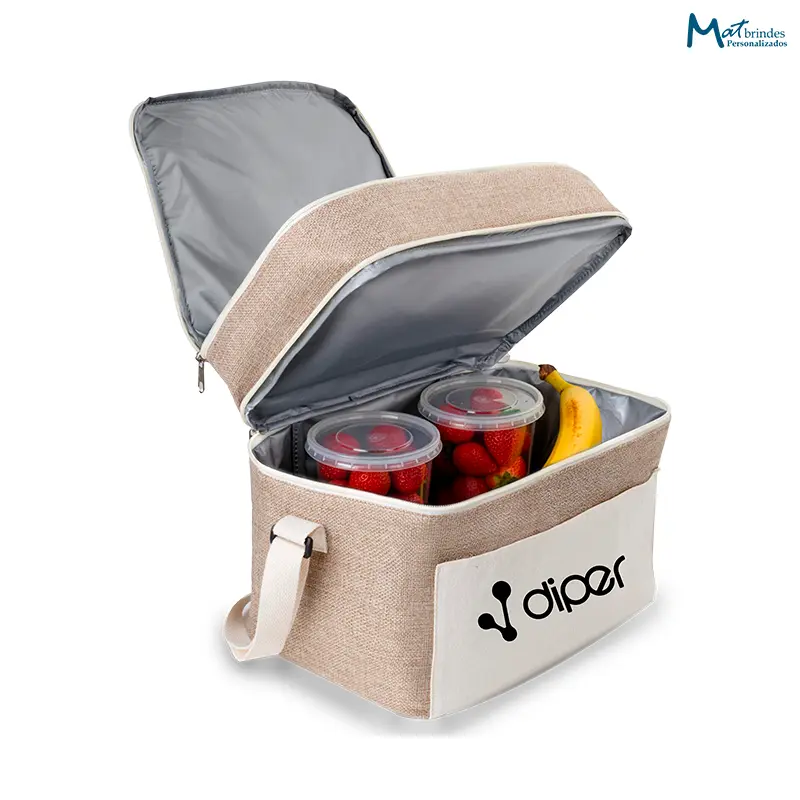 Bolsa Térmica em algodão e Juta sintética