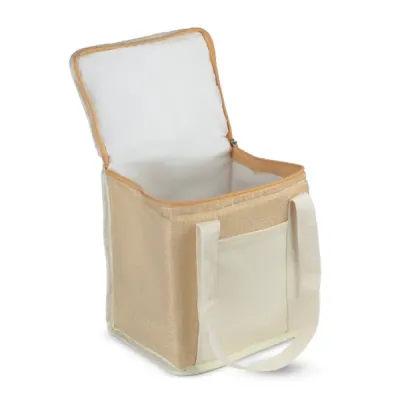 Bolsa Termica em Algodao e Juta Sintetica 21x19x15cm