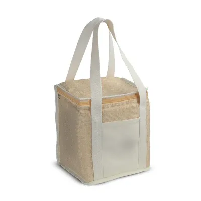 Bolsa Termica em Algodao e Juta Sintetica 21x19x15cm