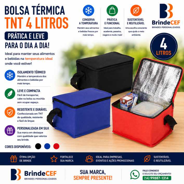 Bolsa Térmica TNT 4 Litros Personalizada um brinde útil