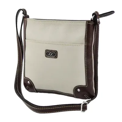Bolsa Tiracolo Bicolor em Couro Glv02364