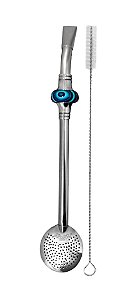 Bomba INOX Dm. 24cm Ágata Oitavado Cano Redondo Liso com Bocal/Escovinha -