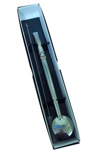Bomba INOX Dm. 24cm Brasão RS Cano Chato Liso com Escovinha