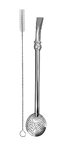 Bomba INOX Dm. 24cm Cano Chato Liso com Bocal/Escovinha -