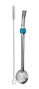 Bomba INOX Dm. 24cm Cuia Cano Redondo Liso com Bocal/Escovinha -