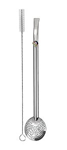 Bomba INOX Dm. 24cm Mapa RS Cano Chato Liso com Escovinha e Caixa -